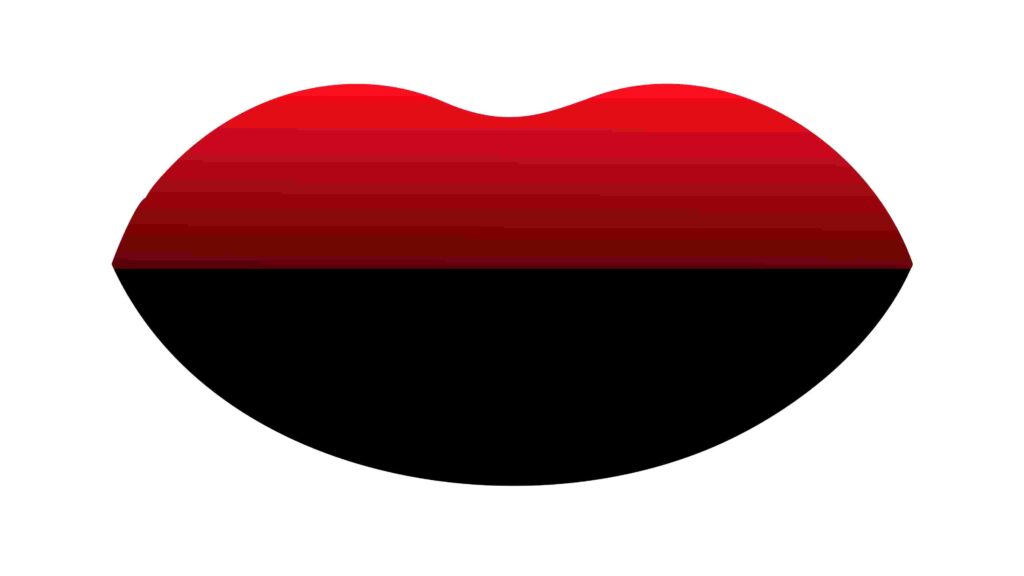 Bold Red Lips Vector Illustration with Gradient Shadow, vector design Generative AI