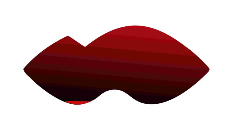 Elegant Red Lip Vector Graphic with Smooth Gradient, vector design Generative AI