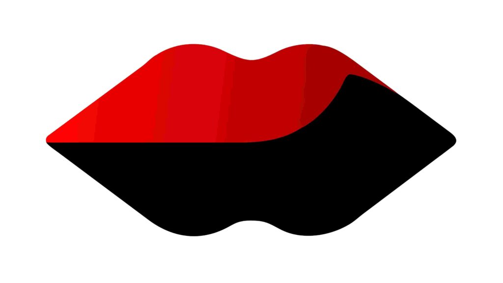 Seductive Red Lips Vector Art with Dramatic Lighting, vector design Generative AI