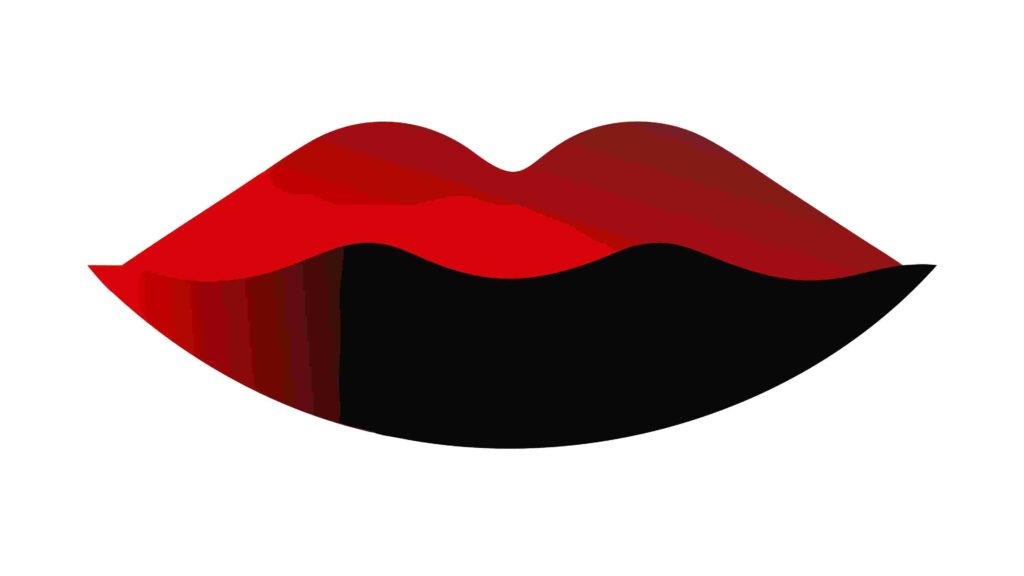 Abstract Geometric Red Lip Vector Graphic Design, vector design Generative AI