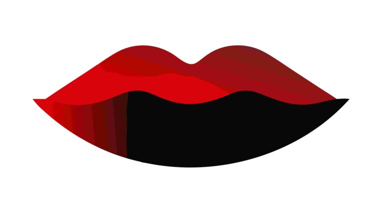 Abstract Geometric Red Lip Vector Graphic Design, vector design Generative AI