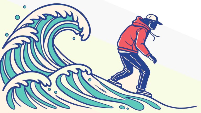 Dynamic Surfer Riding a Big Ocean Wave Vector Art, vector design Generative AI
