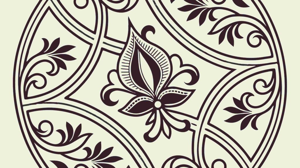 Ornate Circular Floral Medallion Vector Pattern, vector design Generative AI