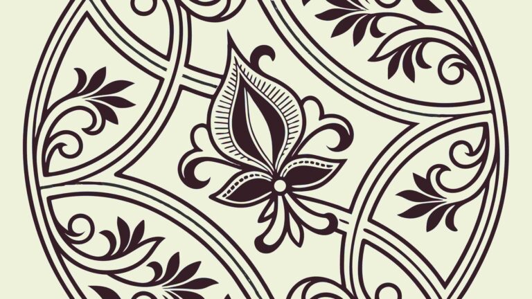 Ornate Circular Floral Medallion Vector Pattern, vector design Generative AI