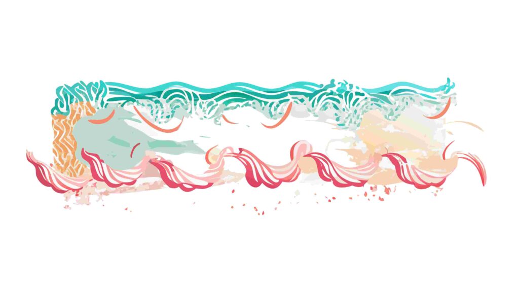 Soft Pastel Watercolor Wave Vector Border Design, vector design Generative AI