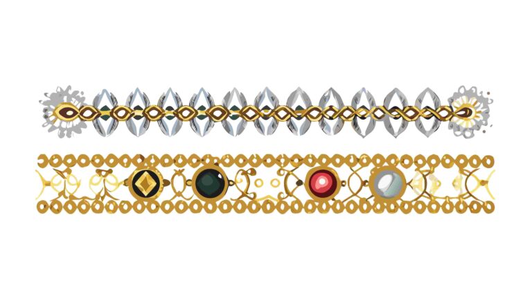 Luxurious Gemstone & Gold Pattern Vector Border, vector design Generative AI