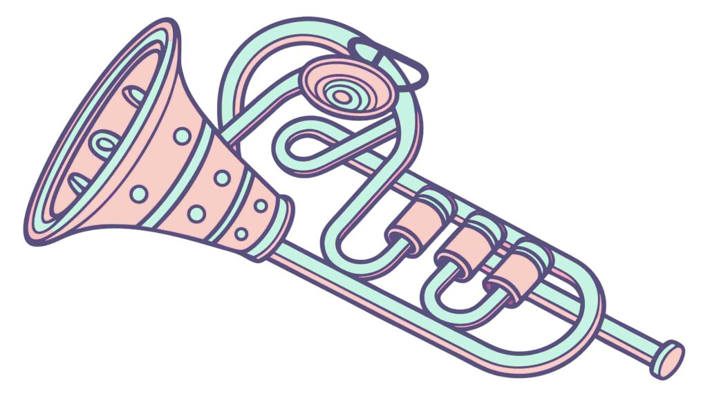 Colorful Cartoon Tuba Musical Instrument Illustration, vector design Generative AI