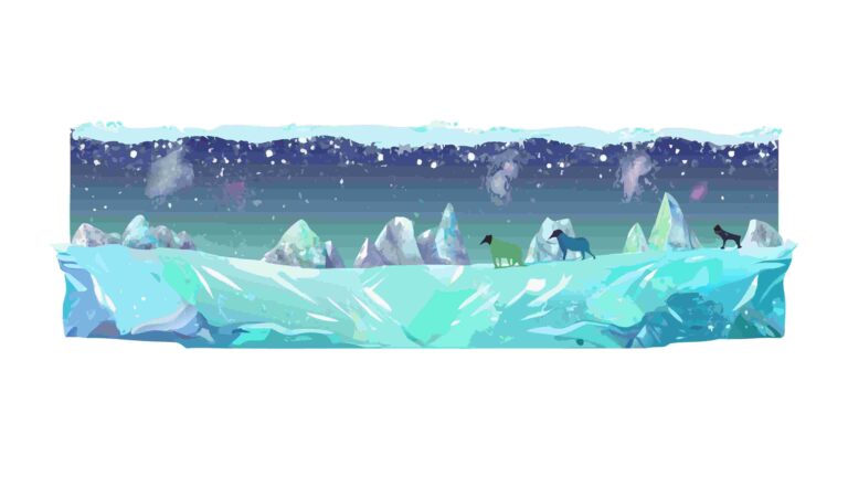 Polar Bears on Ice Floes Arctic Landscape Vector, vector design Generative AI
