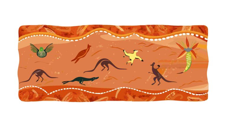 Prehistoric Dinosaur Landscape Vector Border Design, vector design Generative AI