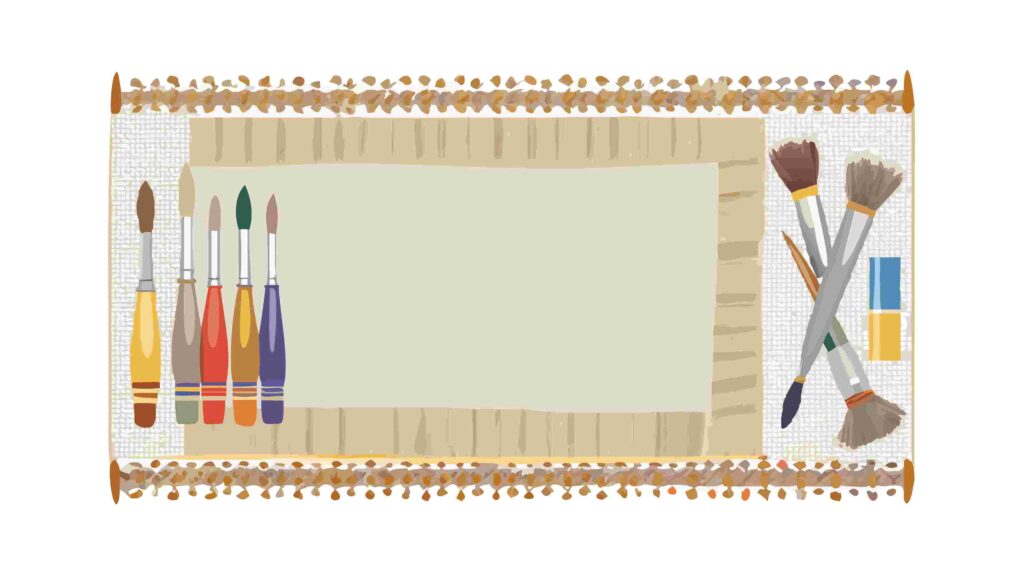 Vivid Colored Pencils Collection Vector Border, vector design Generative AI