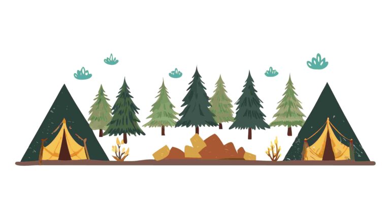 Serene Pine Forest Landscape Vector Graphic Design, vector design Generative AI
