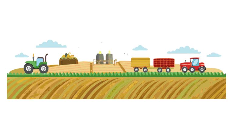 Idyllic Rural Farmland Landscape Vector Graphic, vector design Generative AI
