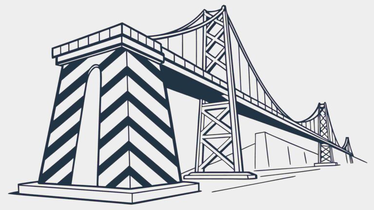 Iconic Bridge Structure with Bold Geometric Details, vector design Generative AI