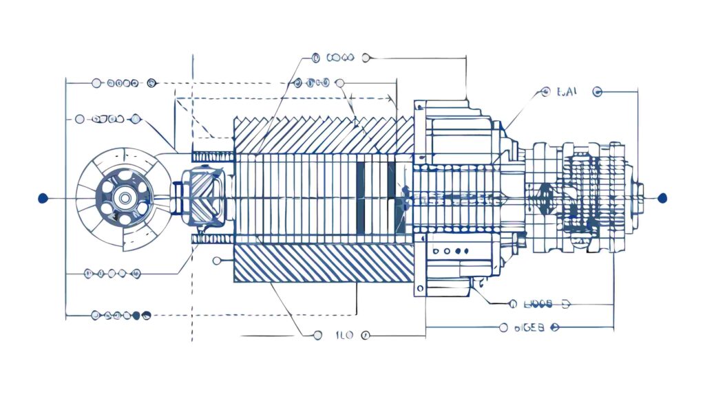 Detailed Industrial Machinery Blueprint Design, vector design Generative AI