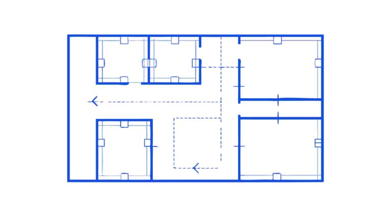 Simplified Blueprint of Apartment Floor Plan, vector design Generative AI