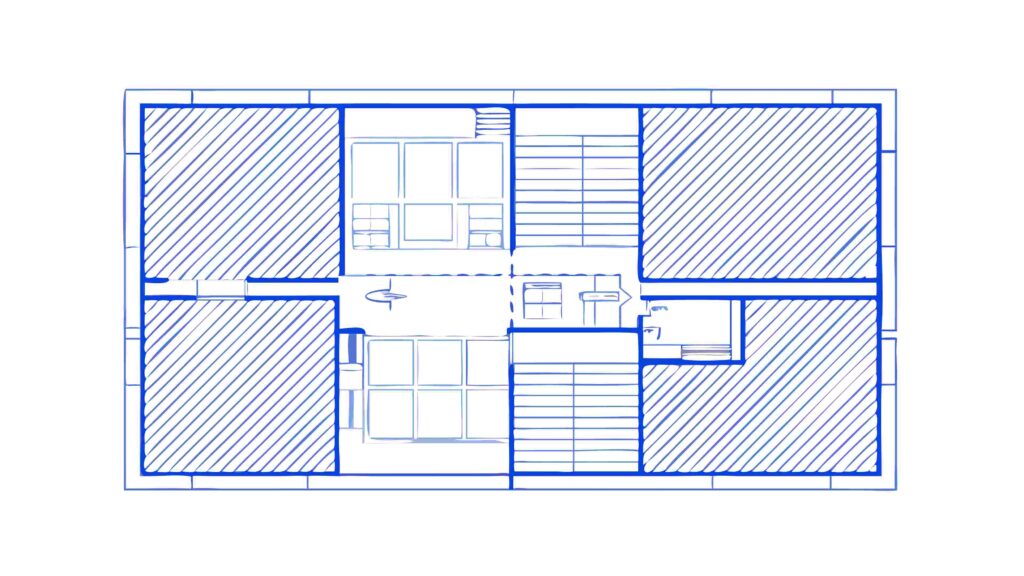 Detailed Blueprint of a House Floor Plan, vector design Generative AI