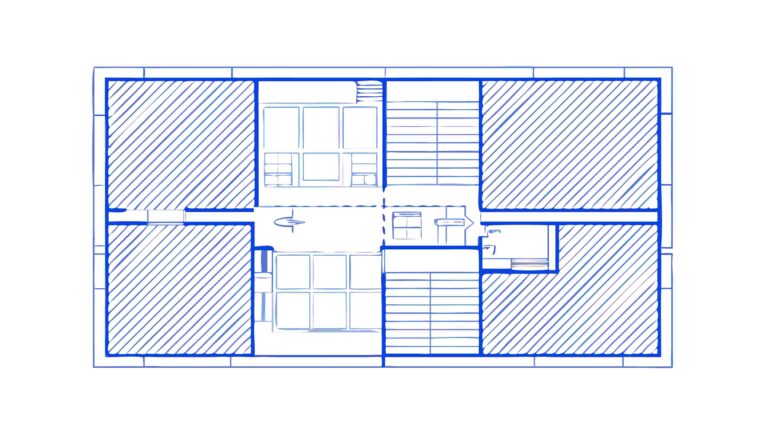Detailed Blueprint of a House Floor Plan, vector design Generative AI