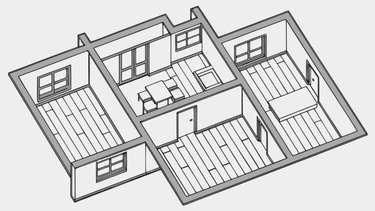 Isometric View of Detailed House Floor Plan, vector design Generative AI
