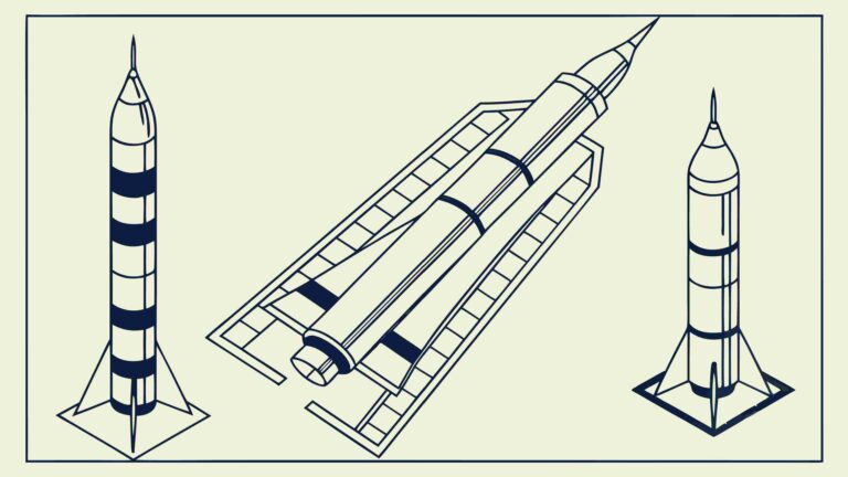 Retro Space Rockets Launching into Sky, vector design Generative AI