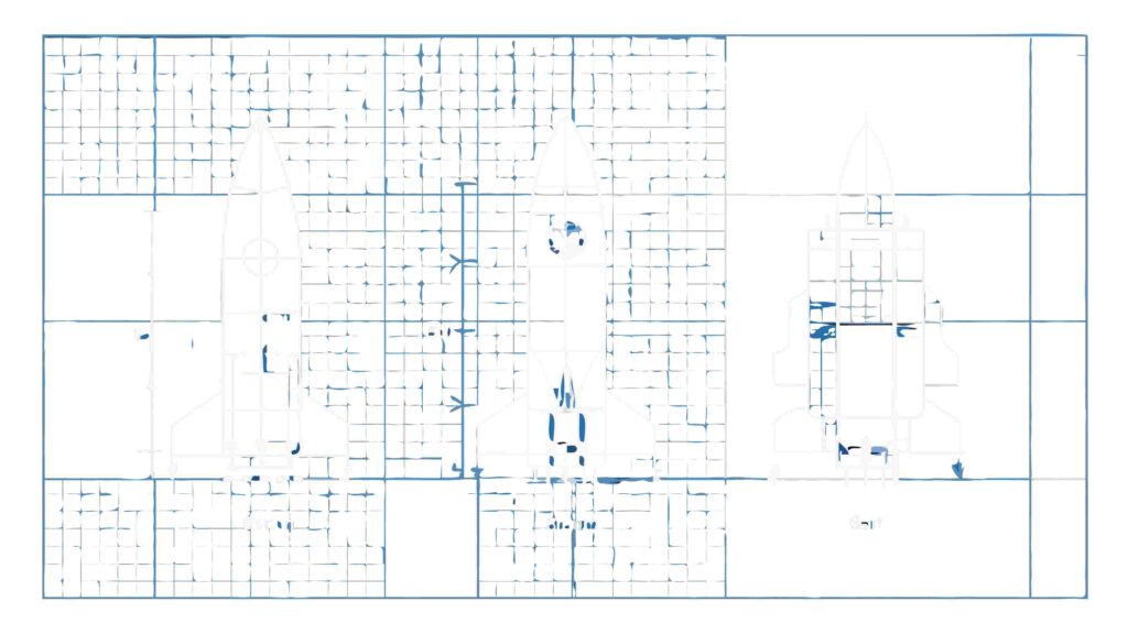Blueprint of a Complex Aerospace System Design, vector design Generative AI