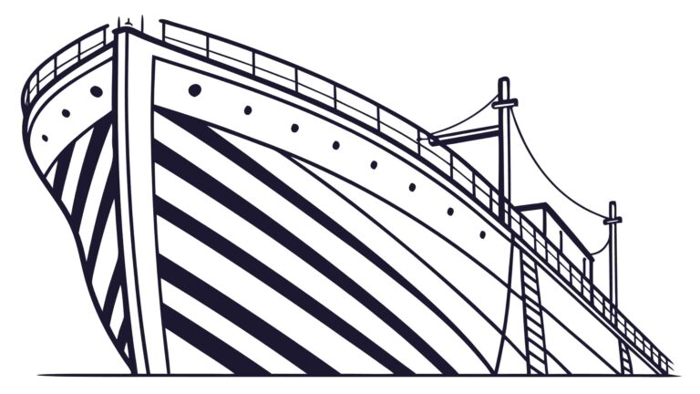 Majestic Ocean Liner Ship Bow View, vector design Generative AI