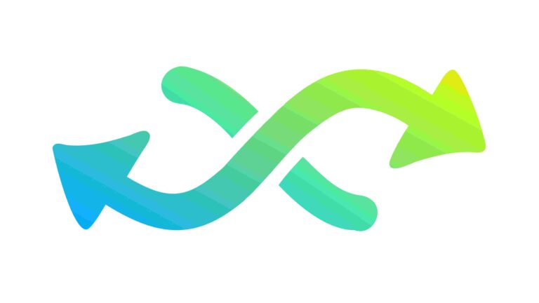 Interconnected Recycling Arrows Green & Blue, vector design Generative AI