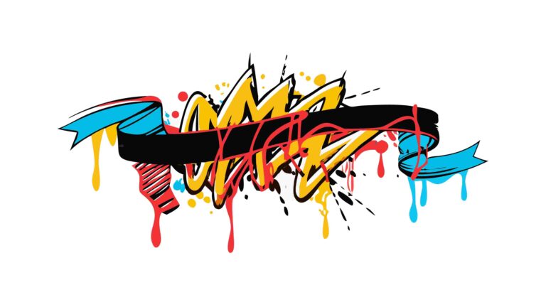 Graffiti Art Style Ribbon Banner with Drips, vector design Generative AI