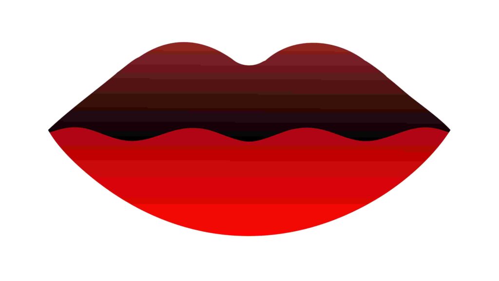 Bold Red and Black Gradient Abstract Lips, vector design Generative AI