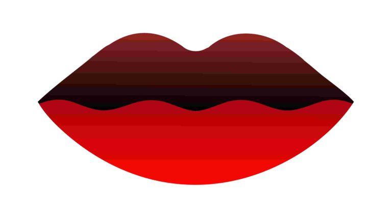 Bold Red and Black Gradient Abstract Lips, vector design Generative AI
