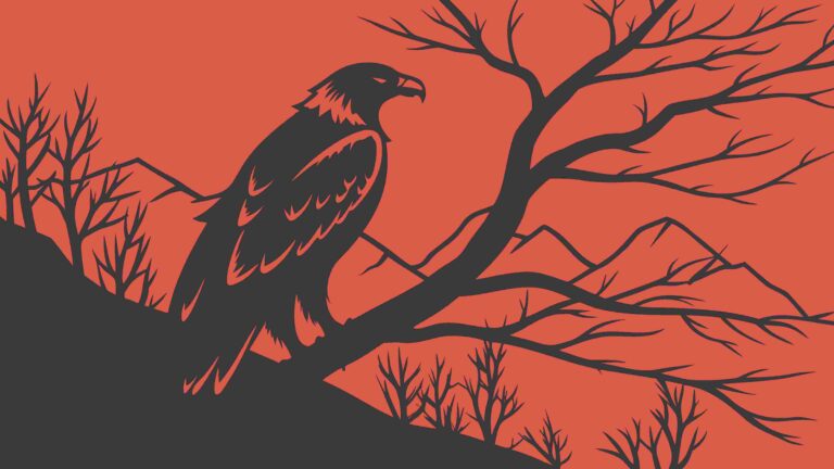 Majestic Bear Silhouette in Forest Landscape, vector design Generative AI