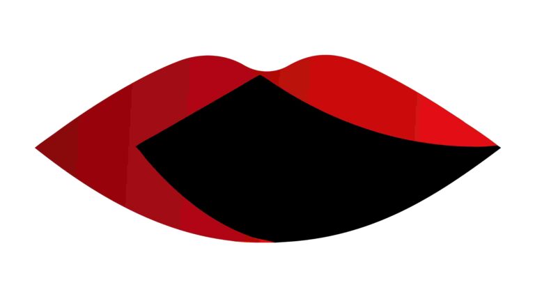 Abstract Black and Red Gradient Lip Shape, vector design Generative AI