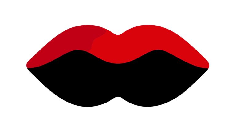 Elegant Red and Black Gradient Abstract Lips, vector design Generative AI