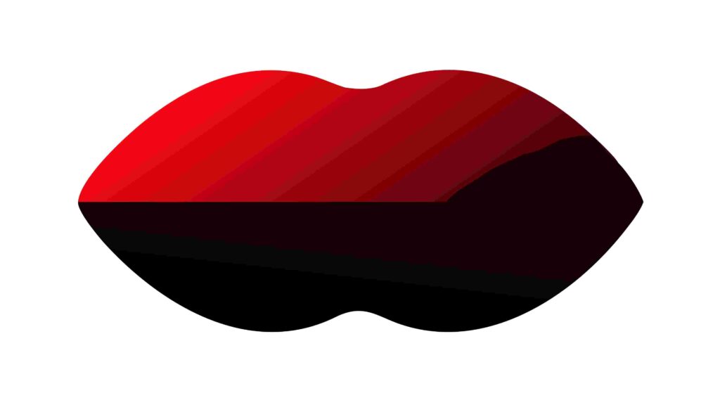 Stylish Red and Black Gradient Abstract Lip Icon, vector design Generative AI