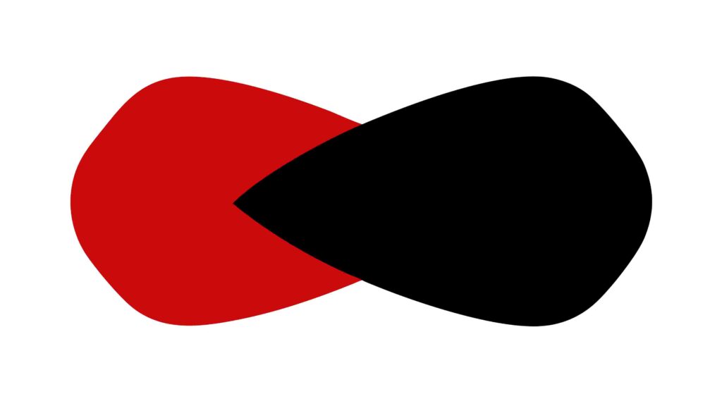 Overlapping Abstract Red and Black Gradient Shapes, vector design Generative AI