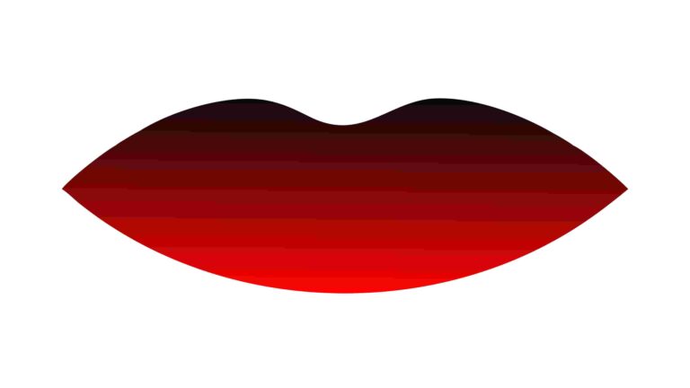 Sleek Black and Red Gradient Abstract Lip Design, vector design Generative AI