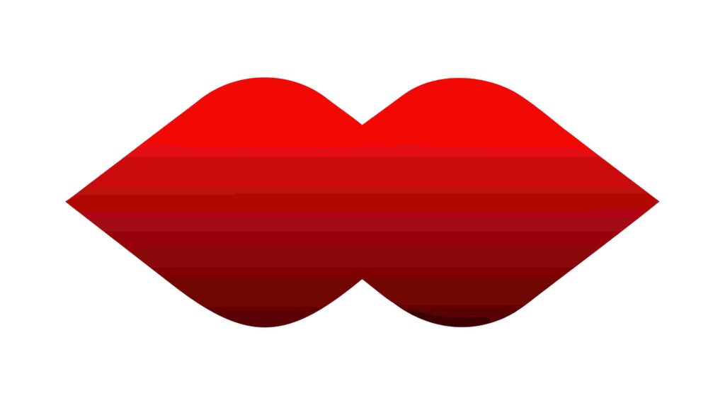 Radiant Red Gradient Abstract Lip Graphic, vector design Generative AI