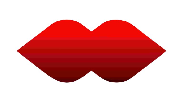 Radiant Red Gradient Abstract Lip Graphic, vector design Generative AI