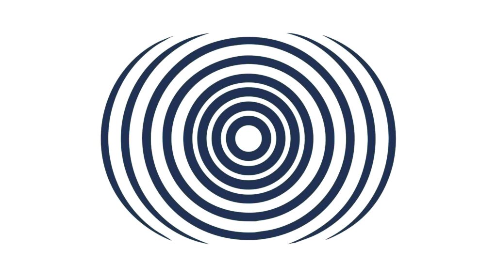 Black & White Concentric Circles, Abstract Sound Wave, vector design Generative AI