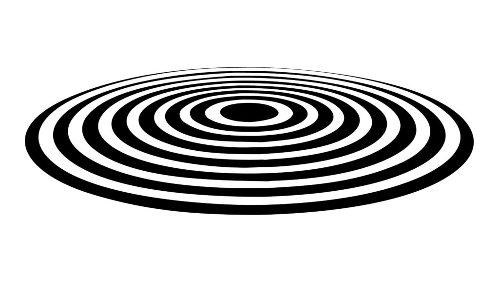 Bold Black and White Concentric Oval Pattern, vector design Generative AI