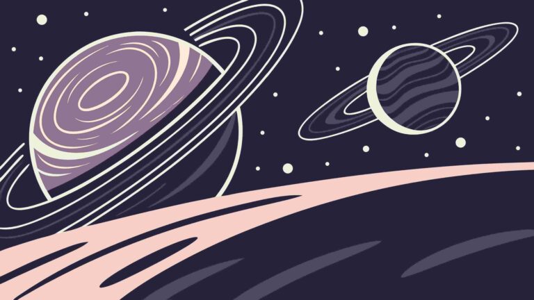 Serene Cosmic Scene with Distant Planets and Stars, vector design Generative AI