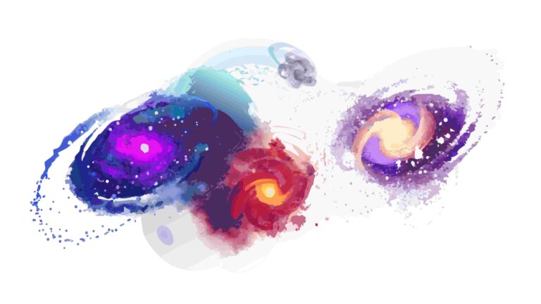 Colorful Abstract Galaxy or Nebula Explosion, vector design Generative AI