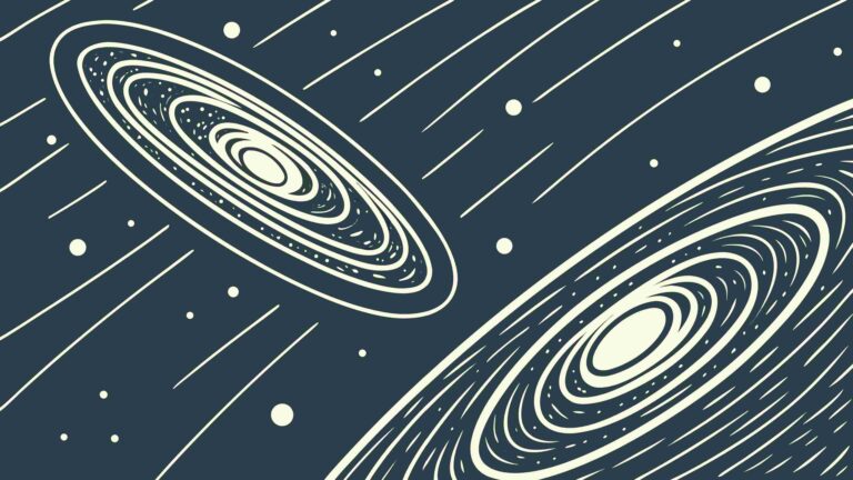 Abstract Galaxy Spiral with Distant Stars, vector design Generative AI