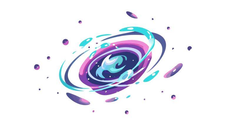 Colorful Abstract Swirling Galaxy Design, vector design Generative AI