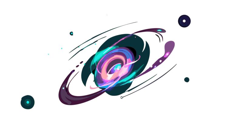 Abstract Cosmic Swirl with Radiant Core, vector design Generative AI