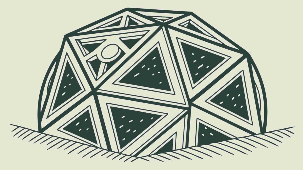 Geometric Dome Structure Architectural Design, vector design Generative AI