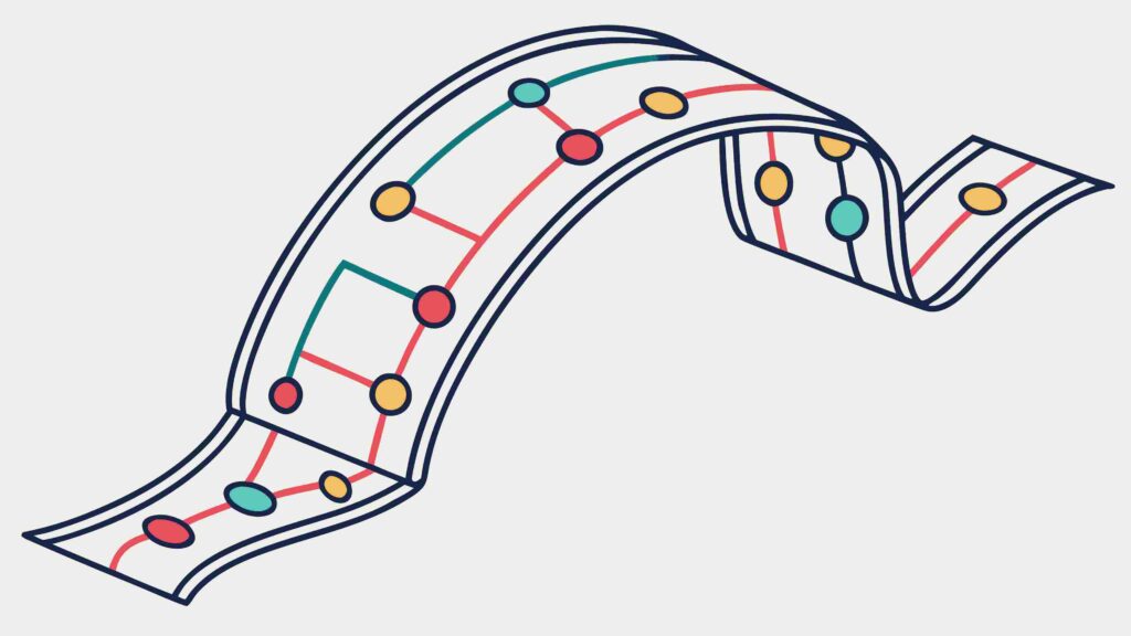 Data Flow on Abstract Ribbon Pathway, vector design Generative AI