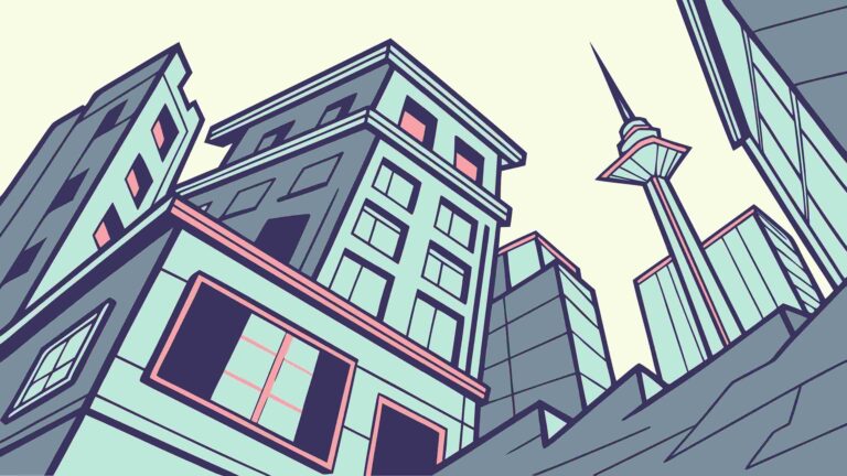 Iconic Skyscraper in Modern Urban Cityscape, vector design Generative AI