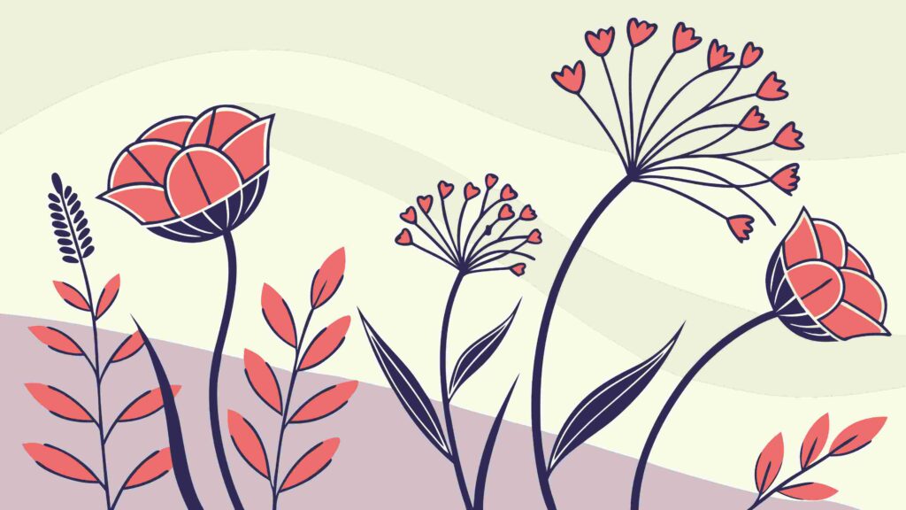 Graceful Wildflowers in Bloom Botanical Art, vector design Generative AI
