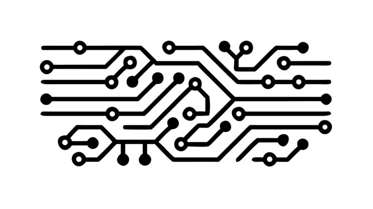 Seamless Pattern of Circuit Board Traces, vector design Generative AI