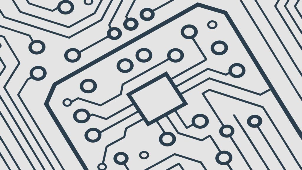 Integrated Circuit Chip on Printed Board, vector design Generative AI